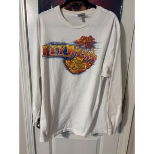 Vintage Peterson's Key West Harley Davidson Long Sleeve T Shirt Florida